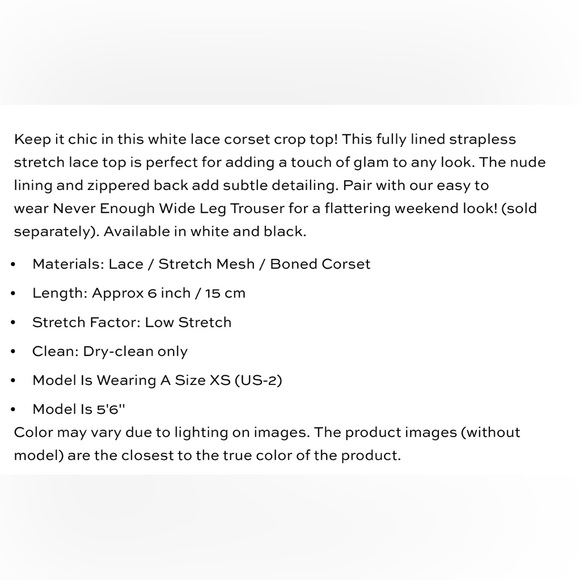 Miss Circle White Lace Corset Crop Top - Picture 12 of 12